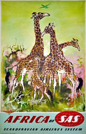 Scandinavian Airlines Africa by SAS original advertising poster